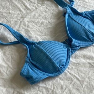 Xhilaration Womens Ribbed Blue Bikini Top Size XS